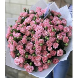 51 кустовая роза в крафте