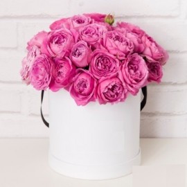 Розы Мисти Баблз в шляпной коробке