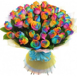 Букет из 51 радужной розы