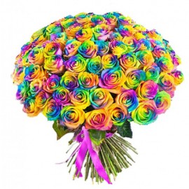 101 радужная роза