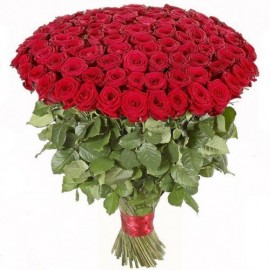 101 красная роза высотой 80 см.