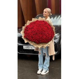 201 красная роза высотой 70 см